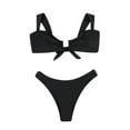 thumbnail image 2 of Summer Saving pimelu Bathing Suit for Women Bikini Set for Women Two Piece Swimsuits Bathing Suit Girls Beach Solid High Waist Swimwear Tankini Swimsuits for Women, 2 of 7