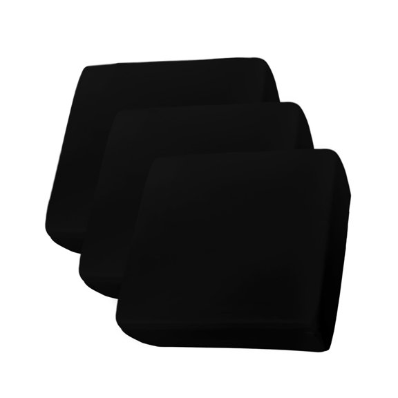 Pure Black Couch Cushion Covers Stretch, Washable Sofa Seat Covers Individual Seat Cushion Sofa Slipcovers Simple Solid Color Couch Cover Furniture Protector S-3PCS