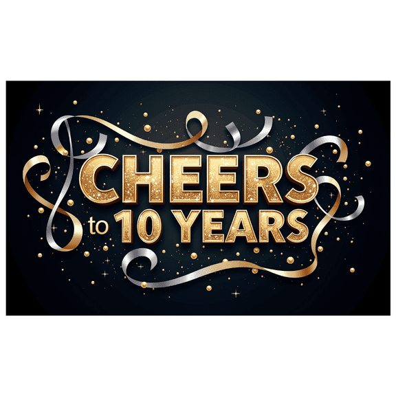 LUUFILx 10th Anniversary Backdrop Banner Cheers to 10 Years Anniversary Decorations Party Supplies Celebration Event Photography Props Background Elegant Décor