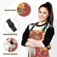 thumbnail image 2 of Christmas Deer and Yellow Flowers Apron Set with Oven Mitts Pot Holders Set of 5 Kitchen Stuff Accessories, 2 of 6