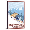 thumbnail image 1 of Snowmass, Colorado - Downhill Skier - Lantern Press Artwork (12x18 Gallery Wrapped Stretched Canvas), 1 of 1