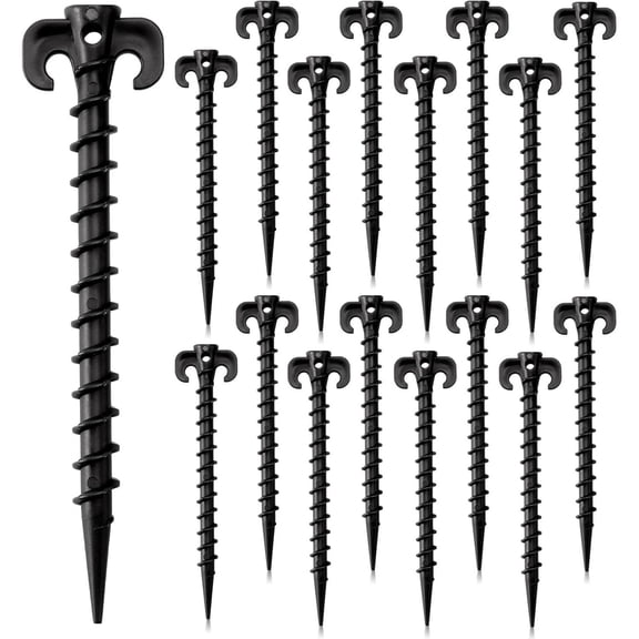 16 Pack 7.5 Inch Heavy Duty Spiral Tent Stakes Ground Anchors for Yard Lawn