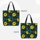 thumbnail image 2 of Easygdp Sunflowers And Blue Flower Bolsa Tote para Mujer, Bolso de Hombro para Trabajo, Playa, Viajes, Compras y Supermercado, 2 of 7