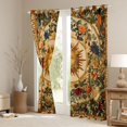 thumbnail image 3 of Homewish Retro Bohemian Sun Blackout Curtains Set of 2 (52x84 Each),Vintage Floral Curtain,Gold Red, 3 of 6