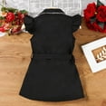 thumbnail image 4 of Miluxas Girl Bodycon Dresses,Business office Midi Cap Sleeve Button Pencil formal Outfits Black 1-2Years, 4 of 7