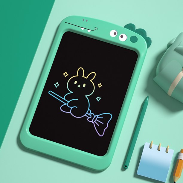 Tablero de dibujo LCD de dibujos animados para niños, tablero de escritura electrónico, una tecla para borrar el tablero de escritura LCD, tablero de dibujo de conejo pequeño a color