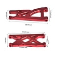 thumbnail image 3 of Inteprter 4 piezas de brazos de suspensión de coche RC AR330443, repuesto de piezas de Control remoto de aleación de aluminio delantero y Accesorios para aéreos Rojo, 3 of 6