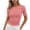 Red Tops, variant on Htigea Plaid T-Shirts for Women Slim Short Sleeve Boat Neck Tops Cute Tees Y2K Trendy Side Ruched Summer Shirt Red S