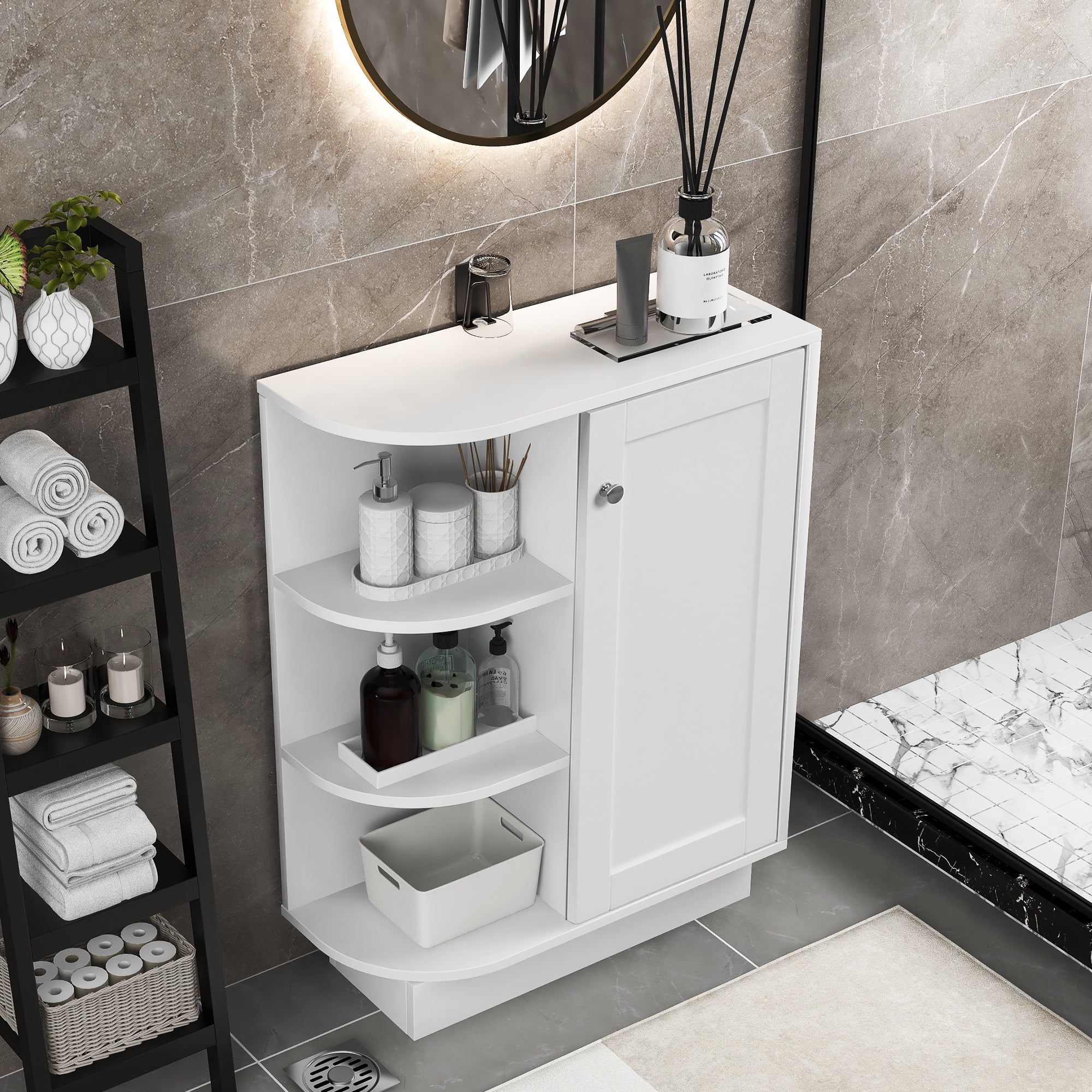 Silver Bathroom Storage Cabinets – Rispa