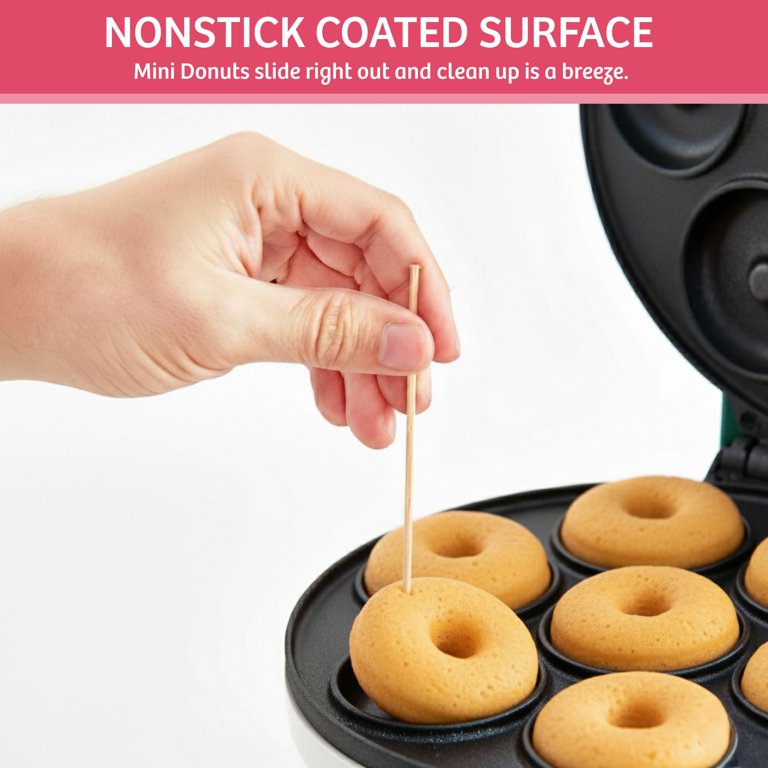 Chef Buddy Non-Stick Mini Donut Maker Machine, White photo 7