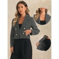 thumbnail image 2 of DARING DIVA Tweed Cardigan Notch Lapel Buttons Long Sleeve Blazer L Black, 2 of 6