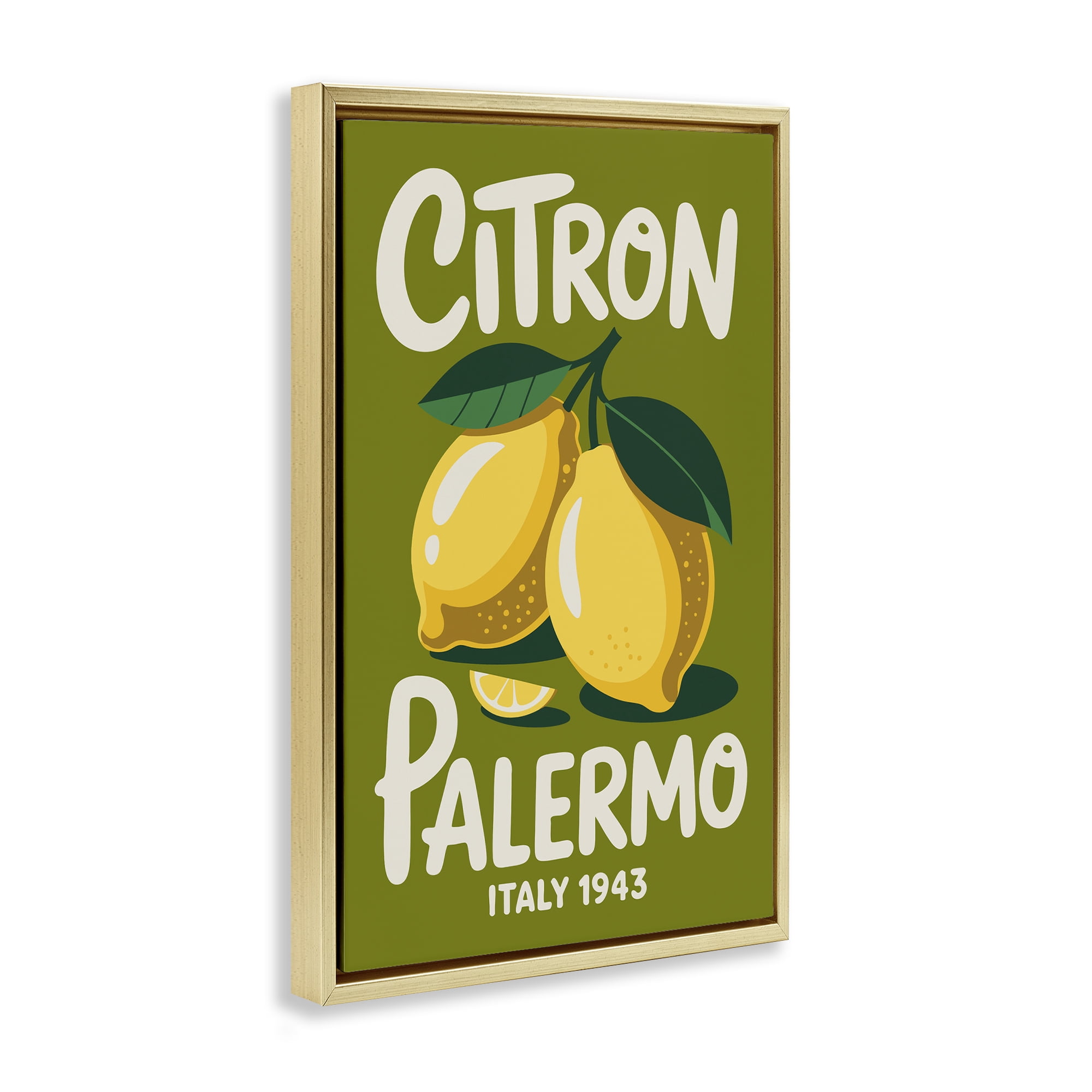 Stupell Industries Citron Palermo Lemons Gold Framed Floater Canvas Wall Art, design by Andreas Magnusson