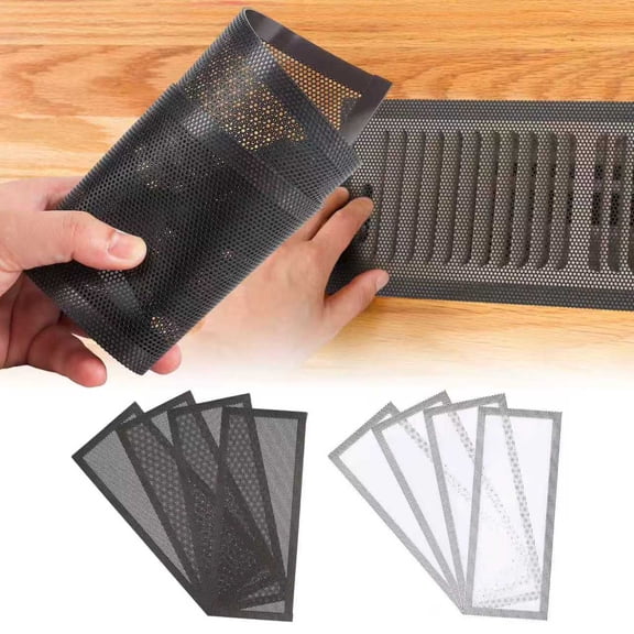 Gustave 4Pcs Floor Register Vent Cover 4"x10" Magnetic Air Vent Dustproof Bug Screen Mesh Covers for Home Ceiling Wall Floor Air Vent Filters, White