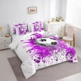 thumbnail image 3 of Homewish Gamer Football Soccer Boy 7 Pieces Bedding Comforter Set,Sport Theme Full Bedding Set Lightweight,Graffiti Splash Fitted Sheet Flat Sheet,Super Cozy Room Decor,Reversible, 3 of 8
