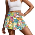 thumbnail image 2 of Xoenoiee Hippie Daisy Print Womens Pleated Tennis Skirts with Pocket Shorts High Waisted Skorts Lightweight Golf Skirt Flowy Athletic Skort, S, 2 of 6