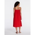 thumbnail image 3 of Time and Tru Women's Sleeveless Double Cloth Cotton Midi Dress, Sizes XS-XXXL, 3 of 5