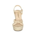 thumbnail image 6 of BLISSFUL STEP Women's Sandals Espadrille Wedge Open Toe Ankle Strap Platform Heels Beige 8.5, 6 of 8