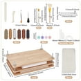 thumbnail image 2 of Bookbinding Supplies Kits include Wooden Book Press Leather Craft Kits Needle Cotton Gauze Fabric Copper Wire Threading Devic Paint Brush Ruler Mixed color 295x195x8.5mm Hole: 5.5mm 1 set, 2 of 5