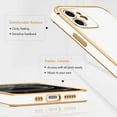 thumbnail image 5 of Compatible with iPhone 12 Case for Women Girls Cute Gold Heart Pattern Luxury Plating Soft TPU Silicone Shockproof Phone Case Protective Bumper Cover for iPhone 12(6.1 inch),White, 5 of 14
