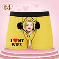 thumbnail image 2 of KHONTS Personalized Men's Funny Face Boxer Your Photo on Custom Underwear for Men I Love My Wife Yellow XL, 2 of 5
