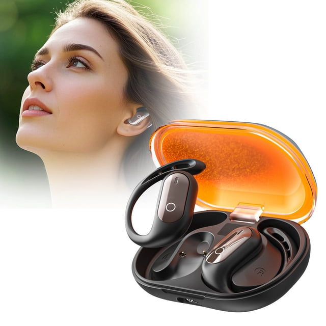 Klonfd Headset Luminous Quicksand Gradient Color OWS Ear Hook Type On Ear AI Smart Translation