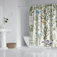 thumbnail image 2 of 72" x 84" Floral Shower Curtain Vintage Botanical Bloom Print Waterproof Bathroom Drape with Metal Grommets, 2 of 4