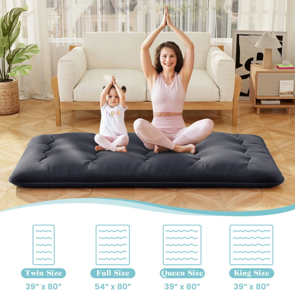 Kepooman Floor Futon Mattress, Floor Mattress,Futon Mattress with Washable Cover and Foldable Mat-Twin Size