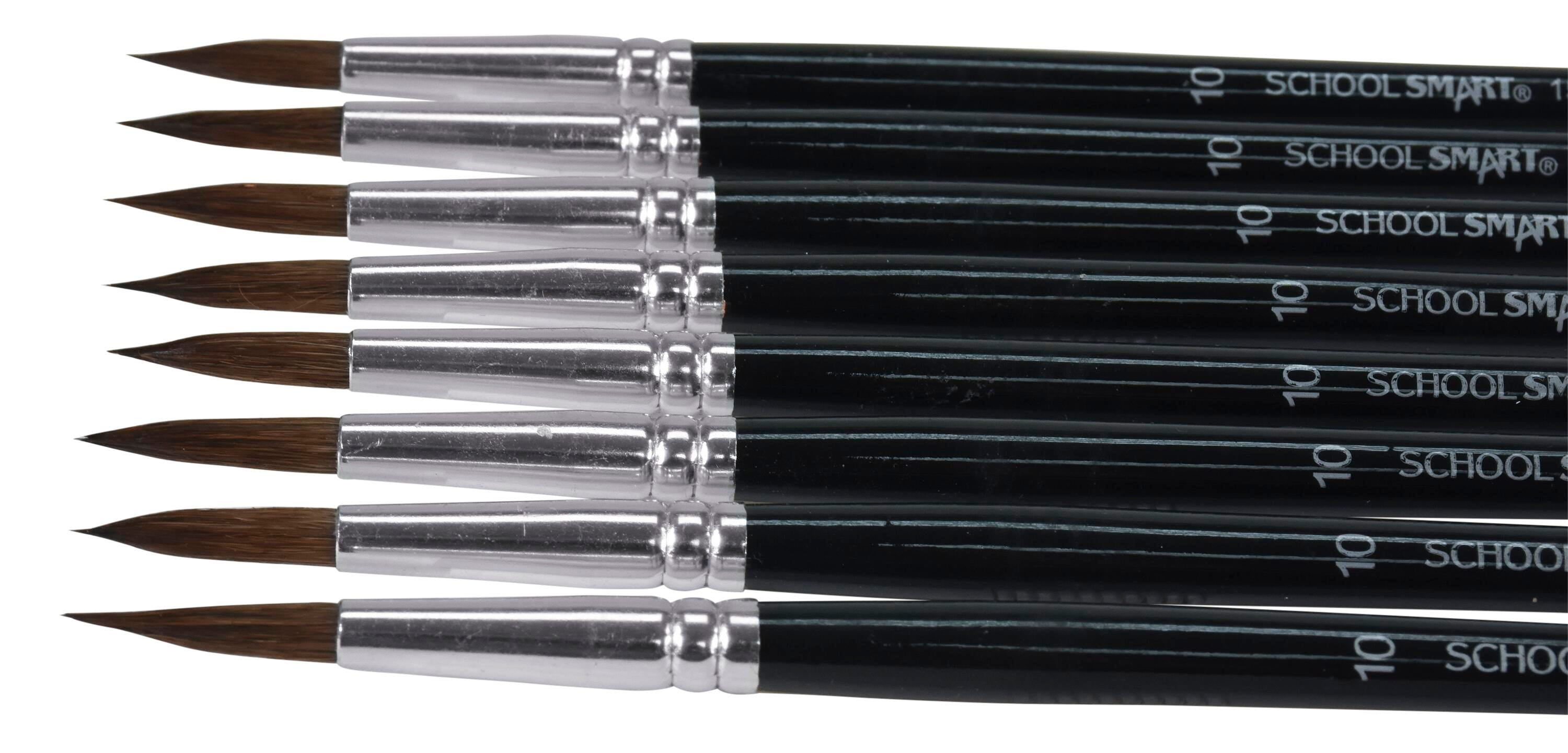 School Smart 1567553 Watercolor Long Handle Brush, Size 10 - Pack of 12