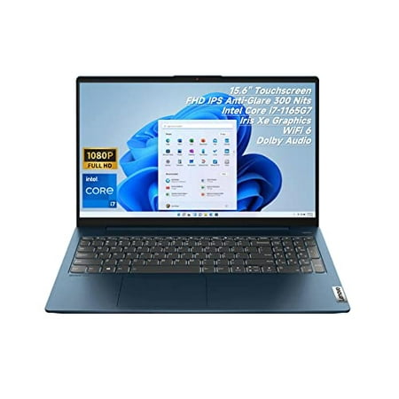 Lenovo IdeaPad 5i 15.6" Touchscreen Laptop, IPS FHD 300 Nits Display, Core i7-1165G7, Iris Xe Graphics, Dolby Audio, Win 11, Fingerprint, USB-C, Backlit KB, WiFi 6, Webcam (12GB RAM | 512GB PCIe SSD)