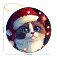 thumbnail image 2 of Christmas Ceramic Ornament Christmas Cat Ornament Keepsake Happy Winter Holiday Christmas Tree Hanging Accessories Merry Xmas for Family & Friends, 2 of 5