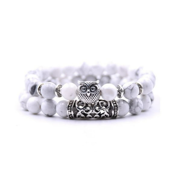 Wentin Bracelets Clearance! Natural Stone Owl Bracelet Natural Stone Owl Beaded Bracelet Volcano Rock Red Pin E Versatile Couple Bracelet