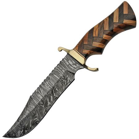 Details about   13 INCH RITE EDGE THE PLAINSMAN DAMASCUS BOWIE FIXED BLADE LEATHER SHEATH 