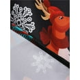 thumbnail image 6 of DYMADE Women Christmas V-Neck Santa Cartoon Print Lace Up A-line Elegant Dress, 6 of 6