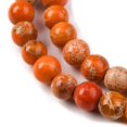 thumbnail image 4 of Dyed Regalite/Imperial Jasper/Sea Sediment Jasper Beads Strands Round Dark Orange 6mm Hole: 1.2mm about 32pcs/strand 7.68''(19.5cm), 4 of 5