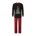 thumbnail image 5 of Jaweiwi Christmas Pajamas for Family Matching Long Sleeve Tree Graphic T shirt Tops + Trousers Set Holiday Sleepwear, 5 of 10