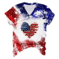 thumbnail image 5 of Brnmxoke Red White and Blue Shirts for Women,Women American Flag Heart Patriotic T-Shirt 4th of July Graphic Tees Shirts USA Flag Star Stripe Tops, 5 of 5