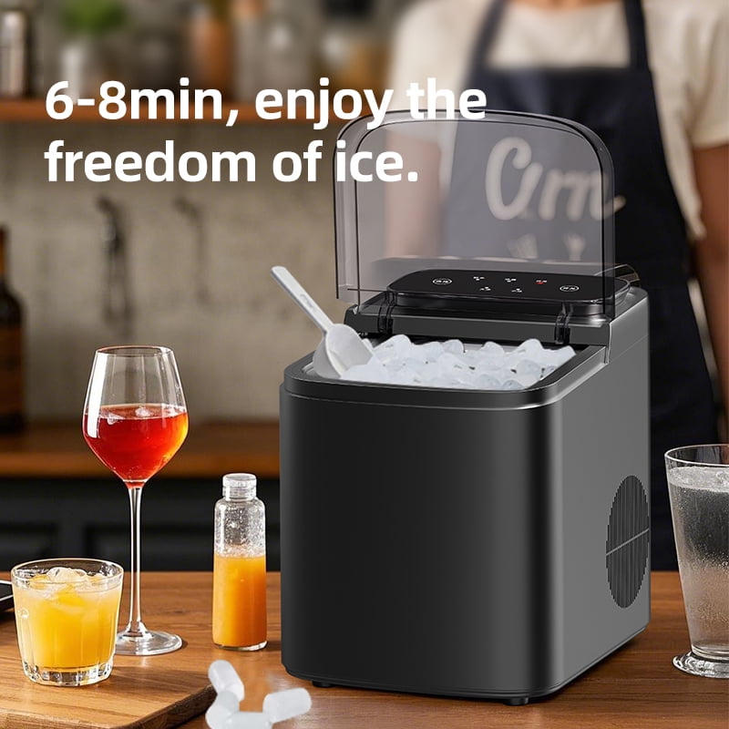 26 lb. Portable Countertop Ice Maker with Self-Cleaning, Bullet Ice, LED Display for Home & RV