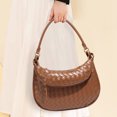 thumbnail image 5 of Bolso de hombro elegante tejido con monedero, bolso de mano con forma de media luna para mujer, 5 of 5
