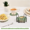 thumbnail image 5 of Yayeee 6 PCS Drink Coasters with Holder Set Woven Absorbent Round Tabletop Hot Pad, Lemon Glass, 5 of 7