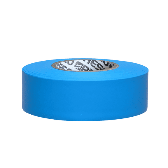 [NO ADHESIVE] Presco PresGlo Arctic Roll Flagging Tape [5 mils thick]: 1-3/16 in. x 50 yds. (Neon Blue)