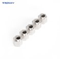 thumbnail image 1 of Graflsoa Stainless Steel Eccentric Nuts, 5mm Bore, V-Groove Compatible, 5-Piece Set, Silver Finish, 1 of 6