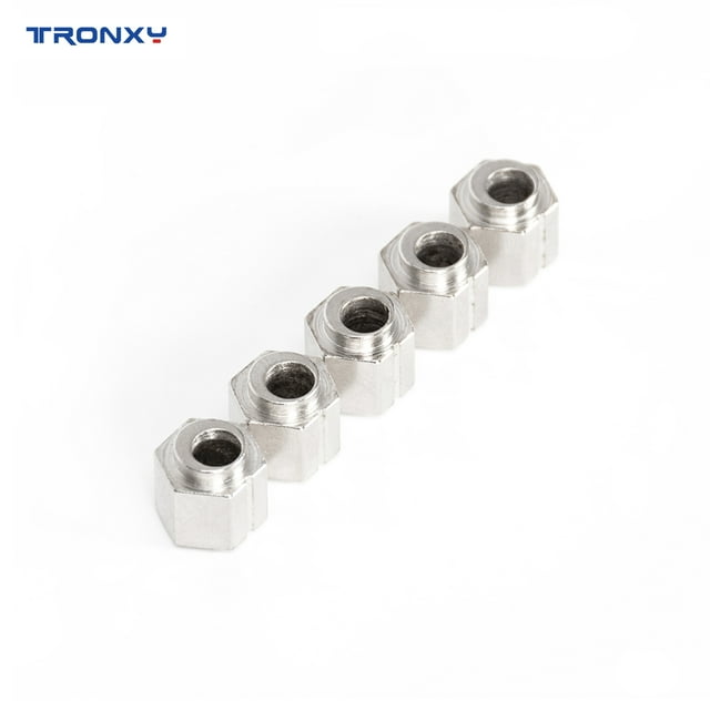 Graflsoa Stainless Steel Eccentric Nuts, 5mm Bore, V-Groove Compatible, 5-Piece Set, Silver Finish