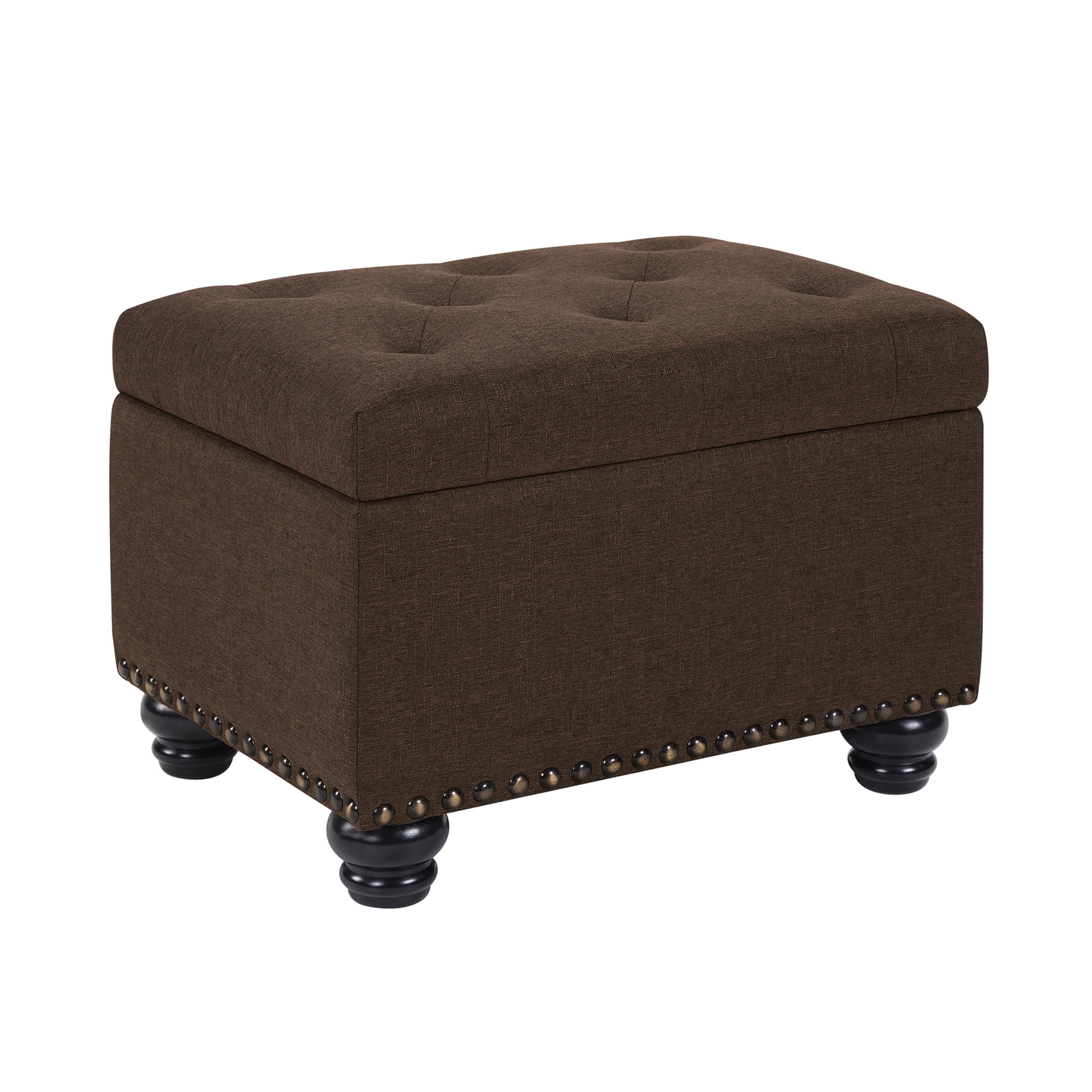 Convenience Concepts Designs4Comfort 5th Avenue Storage Ottoman, Medium Brown Fabric