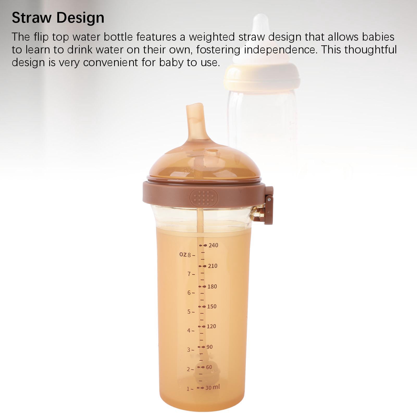 M Buder 8 oz / 240ml Flip Top Baby Sippy Cup Wide Mouth Weighted Straw Cup For Babies Over 12 Months Old, Multicolor [cite: 9]