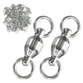 thumbnail image 1 of Uxcell 50-Pack Swivels de Pesca con Rodamiento de Bolas, 6# 1.18In (30mm) Conector de Línea de Líder de Señuelo para Pesca [Plata], 1 of 1