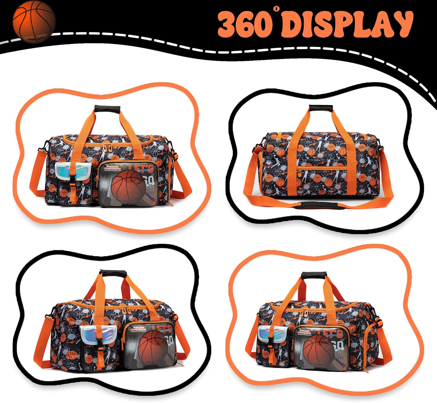 Kids Luggage Sets Carry on Suitcases for Boys with Wheels Hardshell 3 Piece Suitcase with Duffle Bag for Travel Neck Pillow