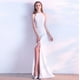 thumbnail image 1 of Vestido de novia de moda largo rojo con escote de cola de pez para banquete de boda, vestido de noche, 1 of 5