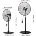 thumbnail image 4 of KFFKFF 18" Industrial Oscillating Standing Fan, 6800CFM 85-Degree Swivel Fan, High Velocity Pedestal Fan with 3 Variable Speeds, 4 of 9