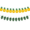 Amosfun 2pcs Pineapple and Leaves Bunting Banners Hanging Garlands Hawaiian Luau Party Festival Decoration