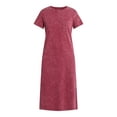thumbnail image 4 of Time and Tru Women's Midi T-Shirt Dress with Short Sleeves, Sizes XS-XXXL, 4 of 4